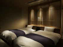 海天一色の間(オーシャンビュー)：和洋室ツイン✖貸切露天風呂【千代・白韻】