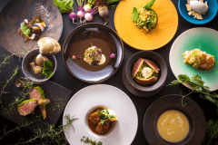 ■フレンチコース■＜1日1組限定＞ 厳選した食材を使った最高品質のフランス料理を、目の前で一皿ずつ丁寧に仕上げる特別なディナーコース。愛犬用コース料理、ワインペアリングもご用意。