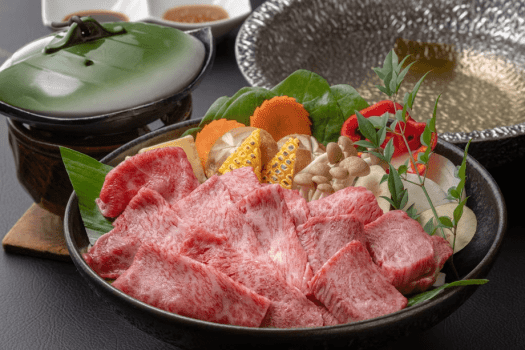 やまぐち和牛燦-ステーキやしゃぶしゃぶを食べ比べ（写真は２名盛りです）