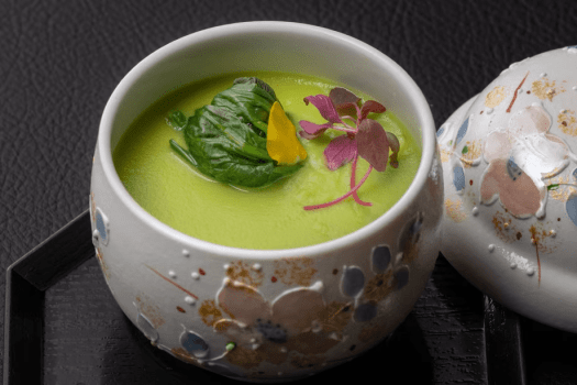 やすらぎ-ほうれん草の冷製静茶碗蒸し やすらぎ-ほうれん草の冷製静茶碗蒸し