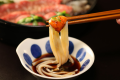 すき焼きの〆にはうどんを♪あん肝と一緒に食べるうどんは最高です！