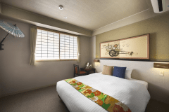 【デラックスダブル】荷物を置いても広々ゆとりある空間