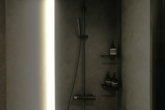 【客室シャワールーム】こだわりのアメニティと、ディテールまで計算されたデザイン。シャワーを浴びる時間すら特別に感じるひとときを。