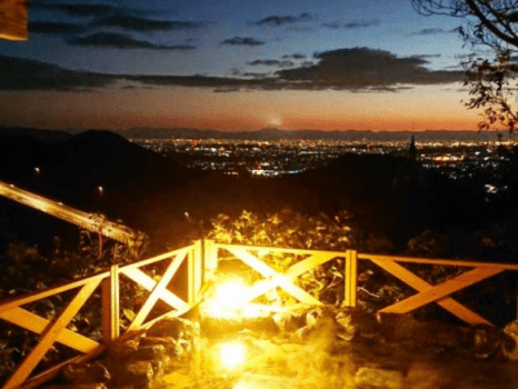 Image of night view from outdoor bath