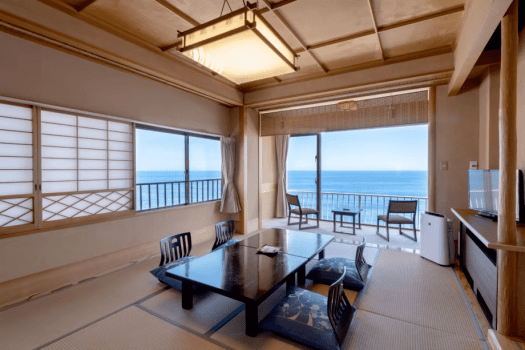 반 노천탕이있는 뿔 방 일본식 객실 오션 뷰