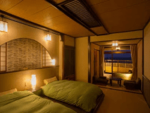 海景現代日式雙床房，附露天溫泉浴池