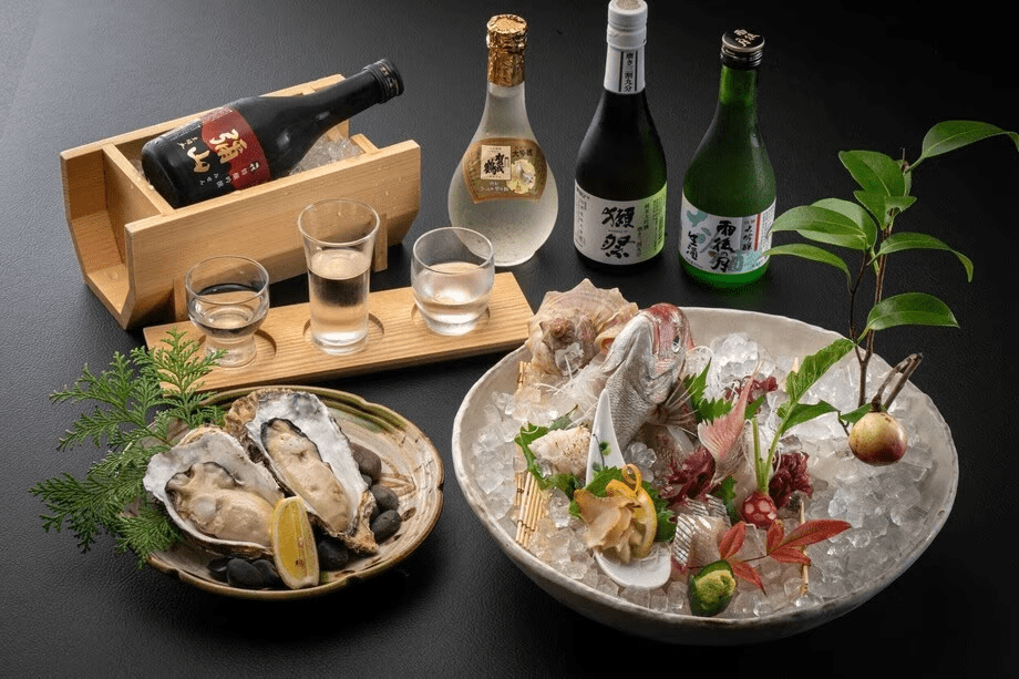 人気の基本プラン瀬戸内懐石×広島地酒のペアリング付！（夕朝食付