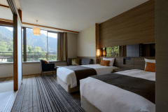 [Dinner and Breakfast included] Standard  twin rooms with Tatami Room　Mountain View