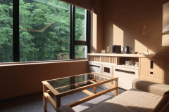 【温泉付洋室】窓から四季折々の景観を眺めゆったりとお過ごしくださいませ。