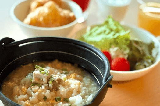 【選べる朝食】飲んだ次の日にもおすすめ。身体に優しい「沼田のトマト雑炊」。