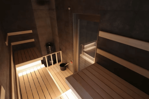 [Suite 110 square meters / sauna] This is the largest private sauna among the rooms with saunas at Daiichi Hotel.