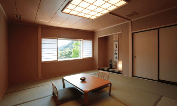 【展望風呂付和洋室（90平米）一例】間取り／展望風呂、ベッドルーム、和室10畳