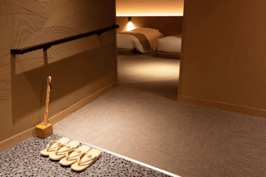 [Example of Deluxe Twin Room with Hot Spring (60 square meters/Universal Design)] Total of 2 rooms / Can accommodate up to 3 people