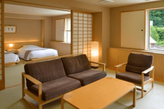 [Example of a twin room with a cypress bath (60 square meters)] Total of 4 rooms / Can accommodate up to 3 people