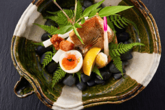 【GENJI香 特撰会席】焼き物一例。四季折々の食材が織りなす、贅を尽くした芸術