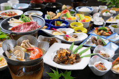 【夕食ビュッフェ】越後の海山の恵みがずらり!清風苑自慢のお料理をお楽しみください。 【夕食ビュッフェ】越後の海山の恵みがずらり!清風苑自慢のお料理をお楽しみください。