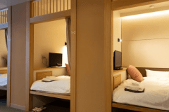 【カプセル『ハタゴノナカ』】広さは畳2.18枚分。従来のカプセルルームよりもゆとりのある小さなお部屋です。