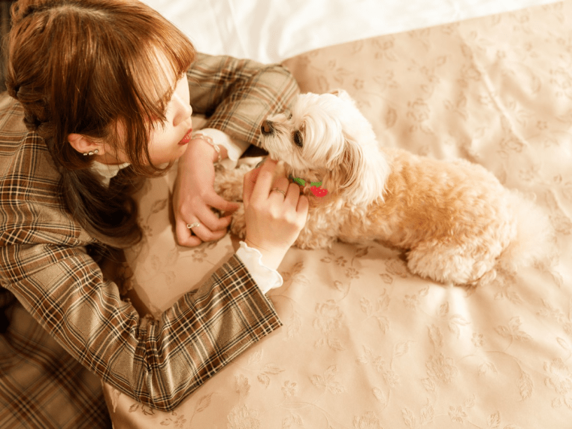 ワンちゃんと添い寝ももちろんOK！ご自宅でくつろぐようにごゆっくりとお過ごしください。