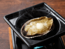 鮑の踊り焼き♪熱々をお召し上がりください。