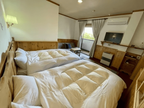 2025.6NEW部屋タイプ。ゆったりセミダブルを独り占め。コーヒーもお楽しみいただけます