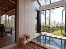 別館檜のお風呂に抗ウイルス施工をしました。