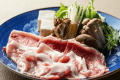 しゃぶしゃぶは当旅館の温泉を出汁として使った豊後牛と大分県の豚の人気メニューです。