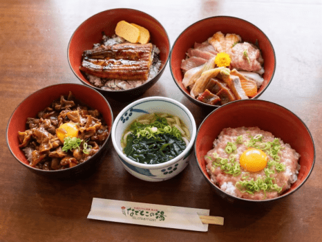 【公式サイト】ご夕食はすみれ亭海鮮丼など選べる丼セットのミールクーポン付の温泉プラン