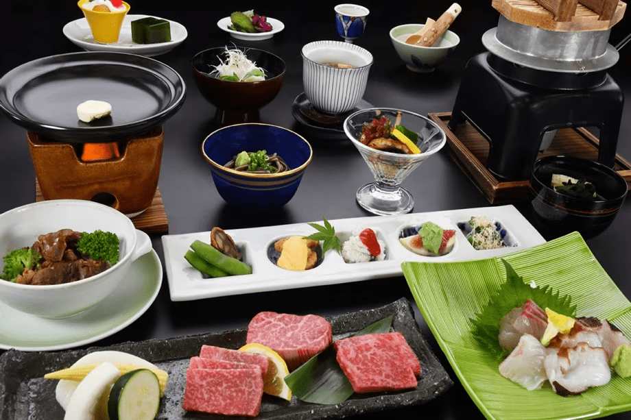 【佐賀牛満喫茶会席】佐賀牛食べ比べと佐賀の旬をご堪能いただきます。　※一例