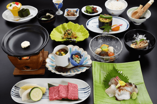 【特上茶会席】四季折々の佐賀の旬&times;佐賀牛会席をご堪能いただきます。　※一例