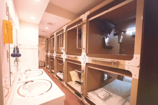 Capsule Room &ndash; Shared Washbasin & Hair Dryer
