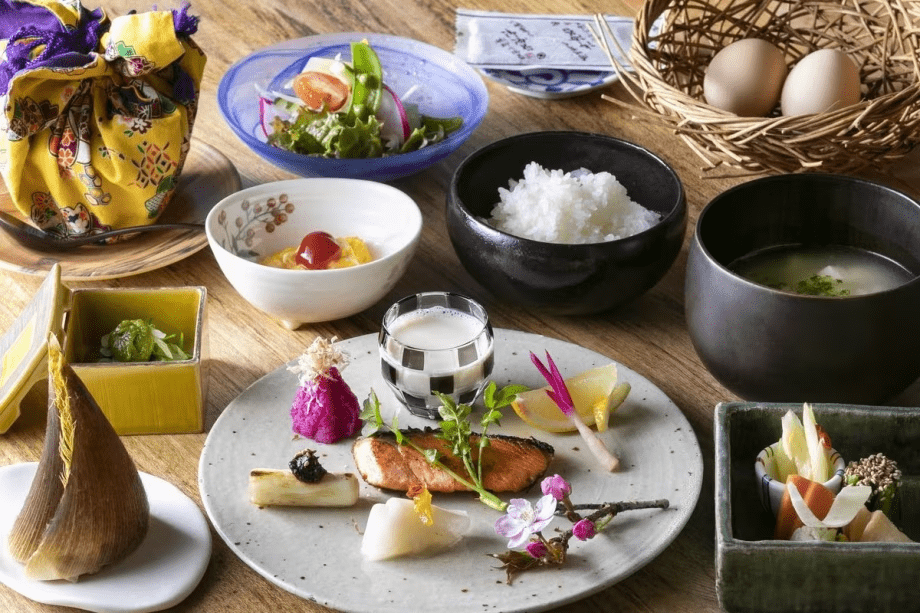 朝食♪自家製お野菜で！／朝食例