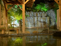 【滝見露天風呂ー殿の滝ー】夜に聴く滝の澄んだ音色は、安らぎのバスタイムを演出いたします。 【滝見露天風呂ー殿の滝ー】夜に聴く滝の澄んだ音色は、安らぎのバスタイムを演出いたします。