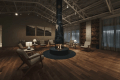 The lobby of HACIENDA KARUIZAWA shows a different face during the day and at night.
