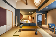 【禁煙】■和モダン×梁のある特別室【天然温泉付＋ベッド】