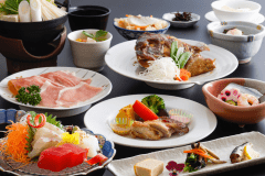 【郷土料理会席】媛ポークしゃぶしゃぶや松山どりのグリルなど、地産の恵みをしっかり味わえる基本のお料理