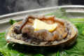 活あわびの陶板焼き