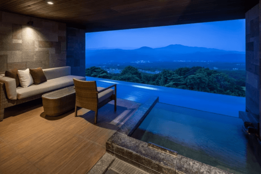 ＜プレミアム棟2階＞温泉露天テラス　ツインP2