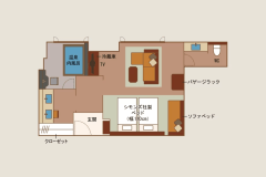 ＜本館＞温泉内風呂　デラックスツイン（妙高山側）（50平米）