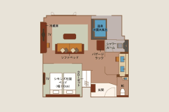 ＜本館＞温泉半露天　デラックスツイン（野尻湖側）