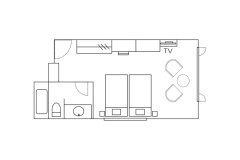 ＜本館＞ツイン【コーナー】（野尻湖側）（33平米）