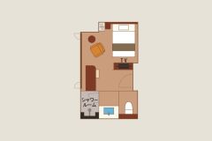 ＜プレミアム棟＞ シングル【バス無・シャワーブース付】（妙高山側）