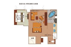 ＜本館＞デラックスダブル（野尻湖側）（55平米）