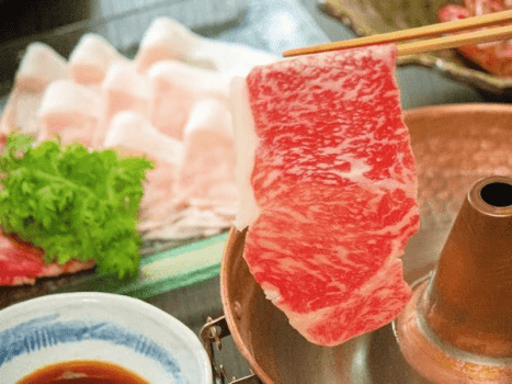 静岡県産あしたか牛と白糸ポークのしゃぶしゃぶ（一例）