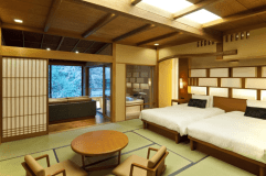 ＜本館＞温泉半露天付　和室ツイン（川沿い）【ツインベッド】