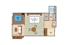 ＜本館＞温泉半露天付　和室ツイン（川沿い）【ツインベッド】