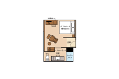 ＜西館＞洋室シングルA【ダブルベッド／シャワーブース付】