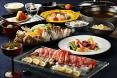 【厳選素材】伊豆近海で水揚げされた金目鯛と新鮮な海の幸のしゃぶしゃぶ～静岡県産あしたか牛ロースト付～