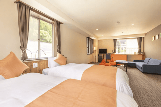 Deluxe Twin Room (35sqm) on Top Floor [Non-Smoking / Private Bath]