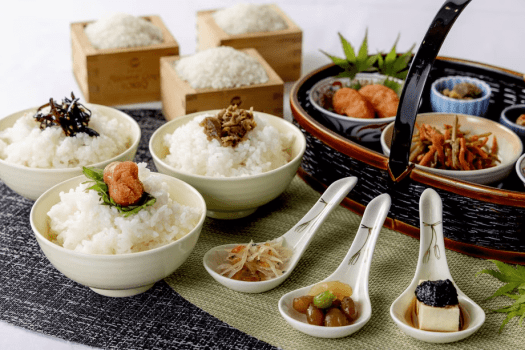 【ご朝食】炊き立てのごはんにピッタリな小鉢など、目移りしそうなほど多彩なメニューがずらり。