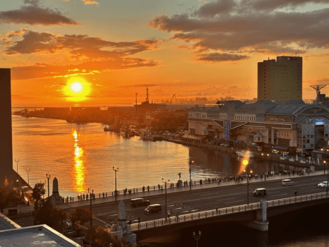 9階テラスからの夕景